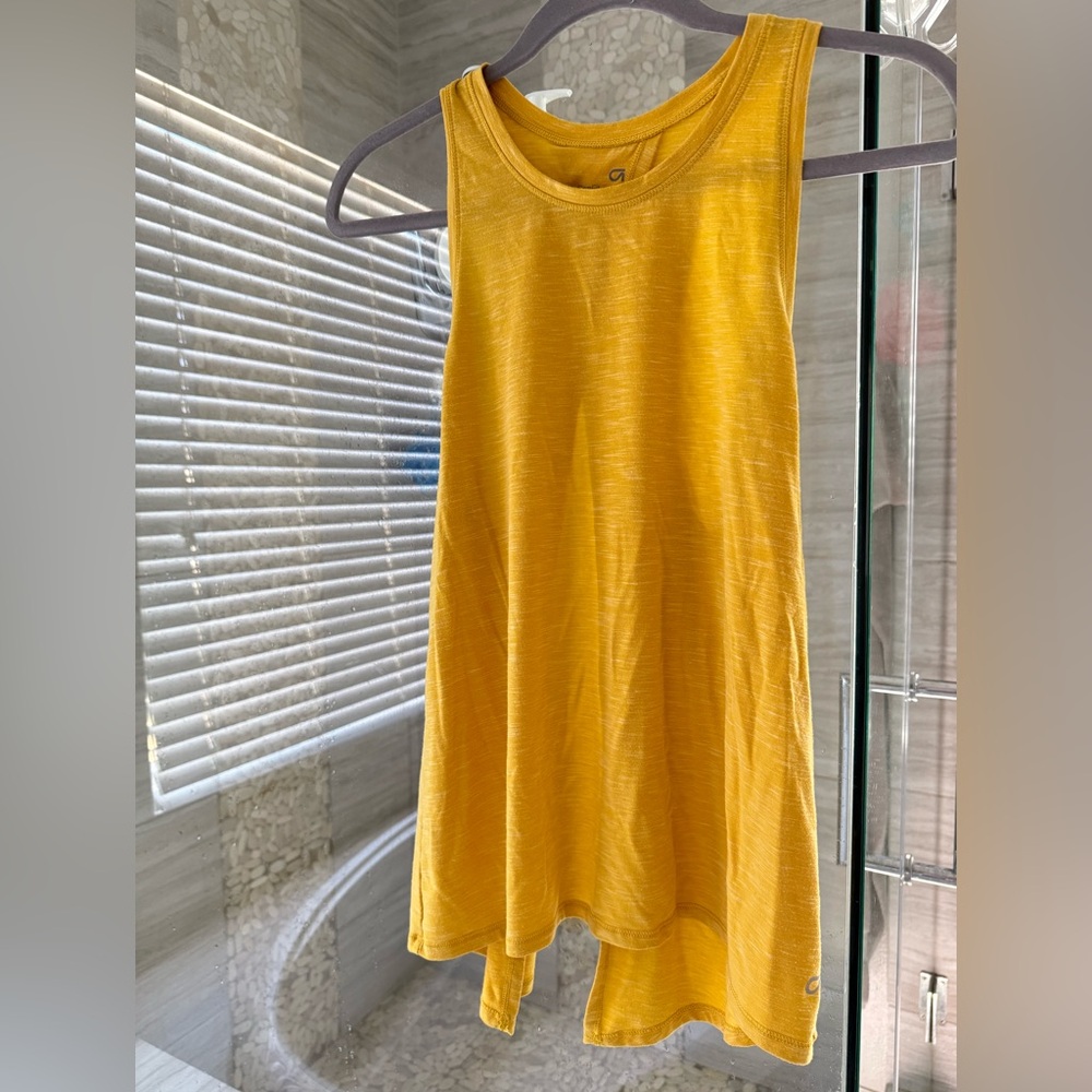 Gap Breathe Split Back Tank in golden yellow